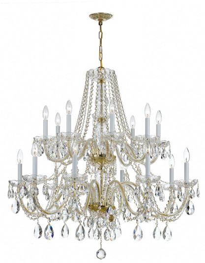 Traditional Crystal 16 Light Chandelier in Polished Brass (60|1139-PB-CL-MWP)