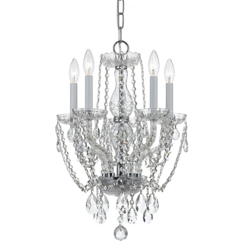 Traditional Crystal Five Light Mini Chandelier in Polished Chrome (60|1129-CH-CL-SAQ)