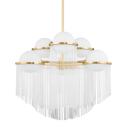 Celestial Six Light Chandelier in Aged Brass (68|398-32-AGB)