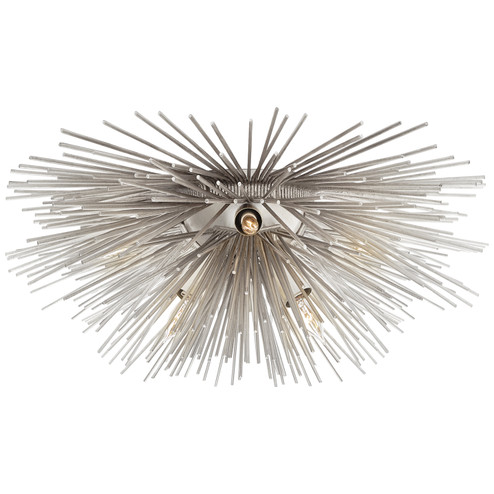 Strada Six Light Flush Mount in Burnished Silver Leaf (268|KW 4065BSL)