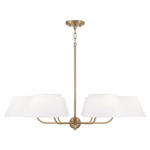 Welsley Six Light Chandelier in Aged Brass (65|450461AD)