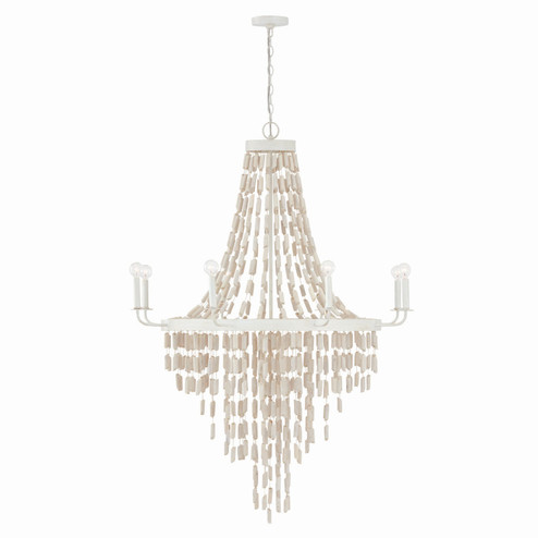 Carissa Eight Light Chandelier in Organic White (65|447782OW)