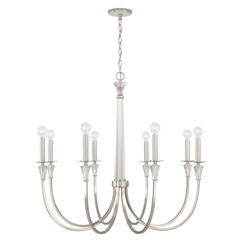 Laurent Eight Light Chandelier in Polished Nickel (65|441881PN)