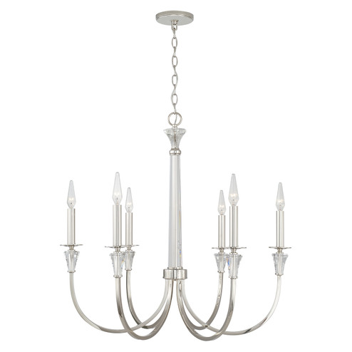 Laurent Six Light Chandelier in Polished Nickel (65|441861PN)