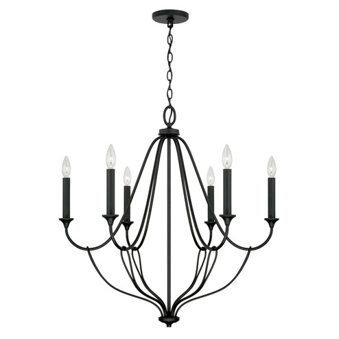 Bentley Six Light Chandelier in Black Iron (65|441661BI)