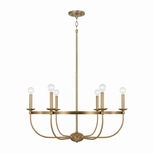 Rylann Six Light Chandelier in Aged Brass (65|425161AD)