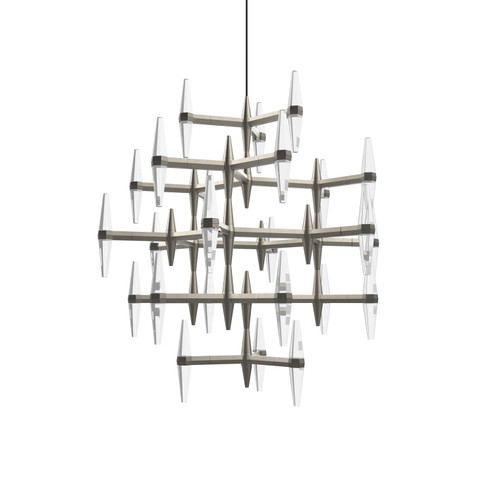 Prism LED Chandelier in Satin Nickel (326|PSM-325-SN-27U-30K)