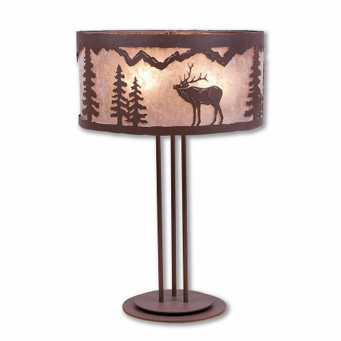 Kincaid-Mountain Elk Three Light Table Lamp in Rustic Brown (172|M69233AL-27)