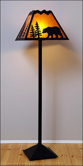 Rocky Mountain-Mountain Bear Black Iron One Light Floor Lamp in Black Iron (172|M62625AM-97)