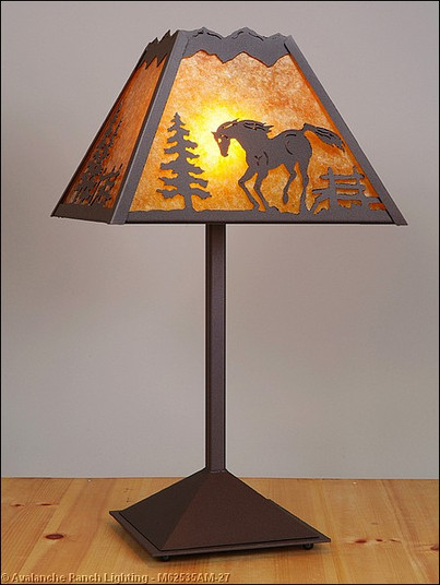 Rocky Mountain-Mountain Horse Rustic Brown One Light Table Lamp in Rustic Brown (172|M62535AM-27)