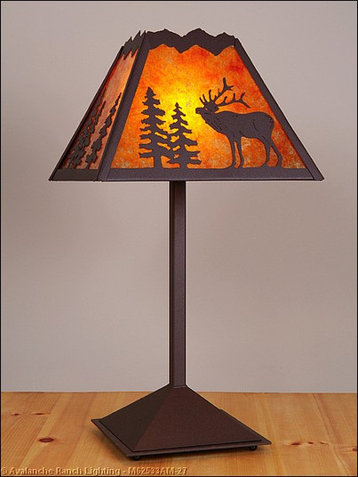 Rocky Mountain-Mountain Elk Rustic Brown One Light Table Lamp in Rustic Brown (172|M62533AM-27)