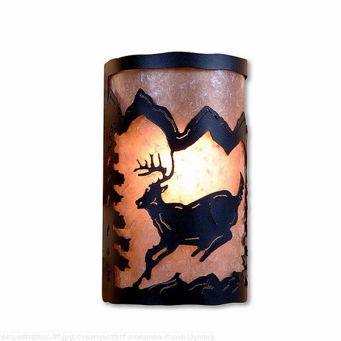 Cascade-Mountain Deer Black Iron One Light Wall Sconce in Black Iron (172|M51830AL-97)