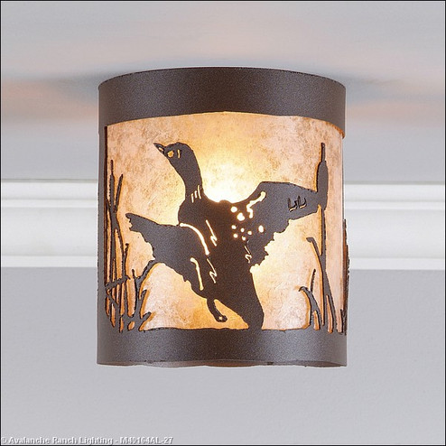 Kincaid-Loon One Light Semi Flush Mount in Rustic Brown (172|M49164AL-27)