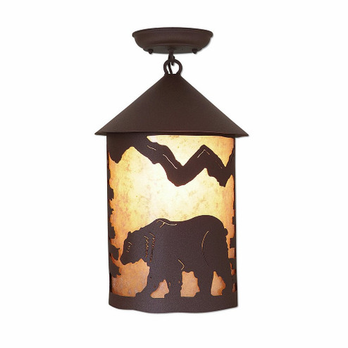 Cascade-Mountain Bear Rustic Brown One Light Semi Flush Mount in Rustic Brown (172|M48625AL-27)