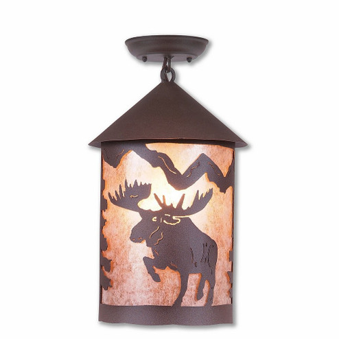 Cascade-Alaska Moose One Light Semi Flush Mount in Rustic Brown (172|M48622AL-27)