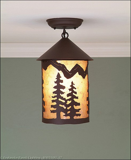 Cascade-Spruce Tree Rustic Brown One Light Semi Flush Mount in Rustic Brown (172|M48514AL-27)