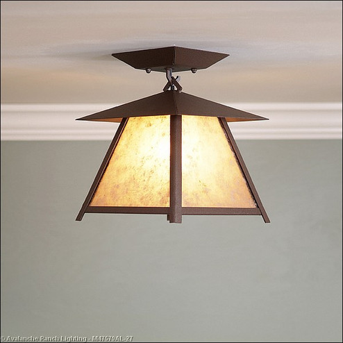 Smoky Mountain-Northrim One Light Semi Flush Mount in Rustic Brown (172|M47579AL-27)