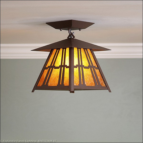 Smoky Mountain-Eastlake One Light Semi Flush Mount in Rustic Brown (172|M47572AM-27)