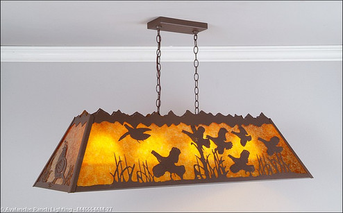 Rocky Mountain-Western Quail Four Light Island-Billiard in Rustic Brown (172|M45554AM-27)