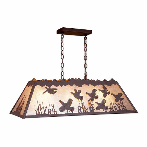 Rocky Mountain-Western Quail Three Light Island-Billiard in Rustic Brown (172|M45454AL-27)
