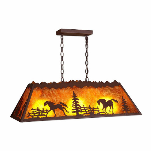 Rocky Mountain-Mountain Horse Rustic Brown Three Light Island-Billiard in Rustic Brown (172|M45435AM-27)