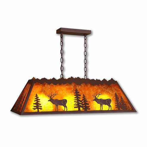 Rocky Mtn-Valley Elk Three Light Island-Billiard in Rustic Brown (172|M45423AM-27)