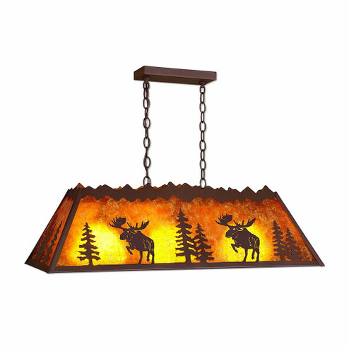 Rocky Mtn-Alaska Moose Three Light Island-Billiard in Rustic Brown (172|M45422AM-27)