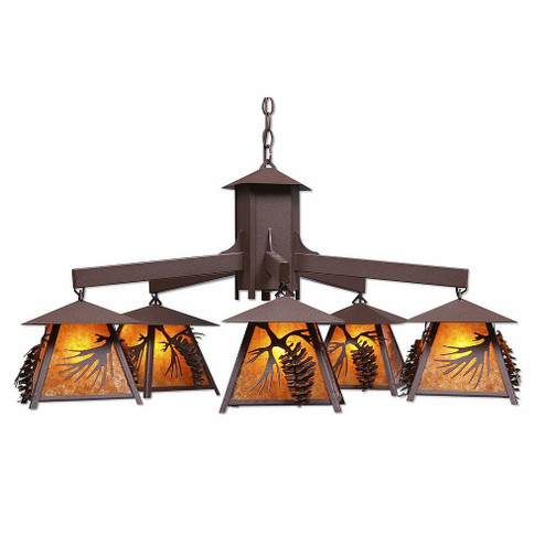 Smoky Mountain-Spruce Cone Five Light Chandelier in Rustic Brown (172|M41540AM-27)