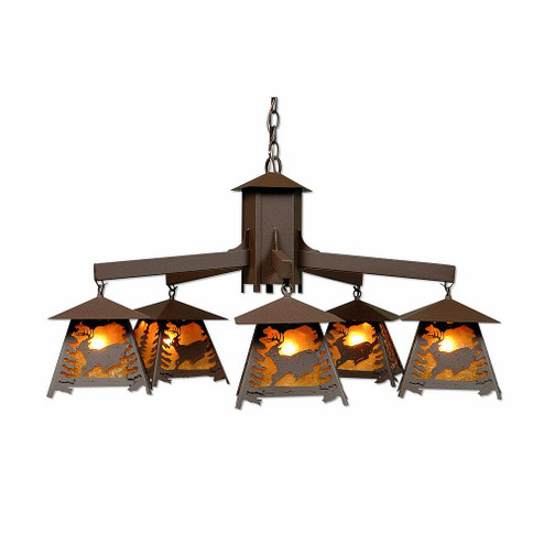 Smoky Mountain-Mountain Deer Five Light Chandelier in Rustic Brown (172|M41530AM-27)
