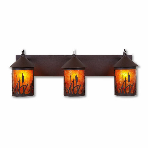 Cascade-Cattails Three Light Bath Vanity Light in Rustic Brown (172|M38365AM-27)