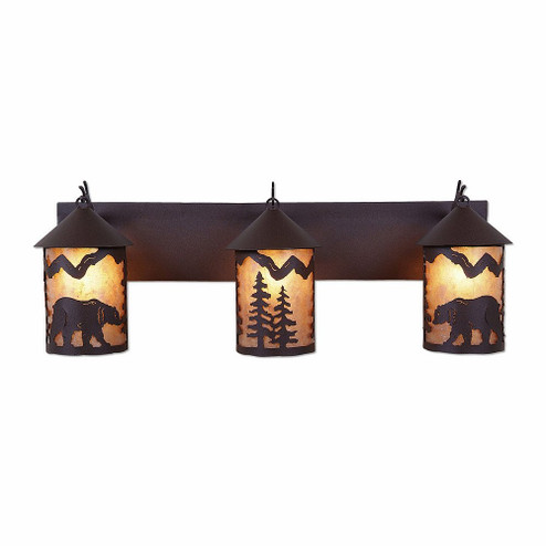 Cascade-Mountain Bear Rustic Brown Three Light Bath Vanity Light in Rustic Brown (172|M38325AL-27)