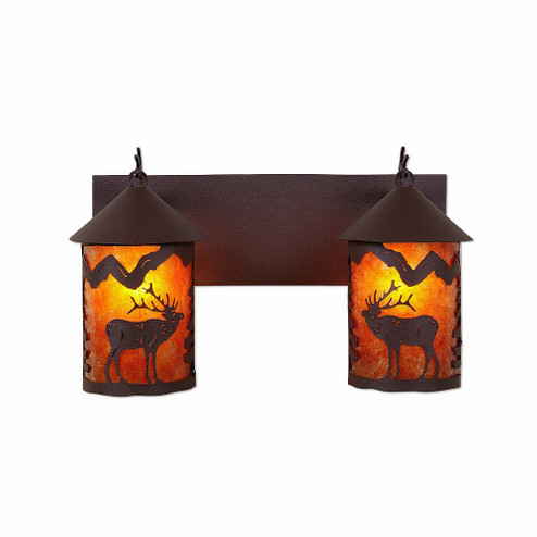 Cascade-Mountain Elk Rustic Brown Two Light Bath Vanity Light in Rustic Brown (172|M38233AM-27)