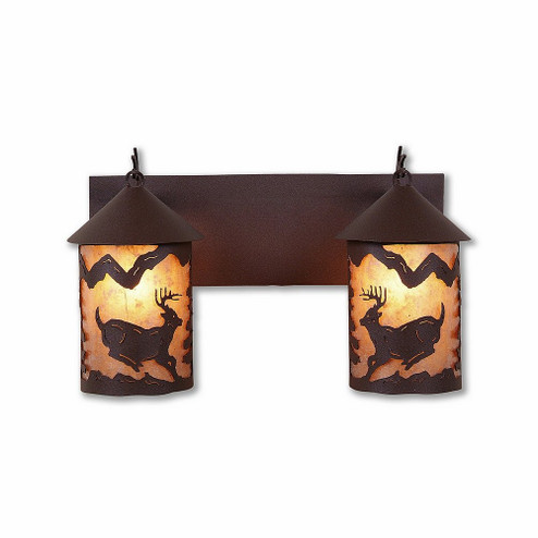 Cascade-Mountain Deer Rustic Brown Two Light Bath Vanity Light in Rustic Brown (172|M38230AL-27)