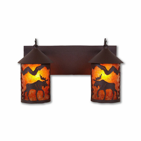 Cascade-Mountain Moose Rustic Brown Two Light Bath Vanity Light in Rustic Brown (172|M38227AM-27)