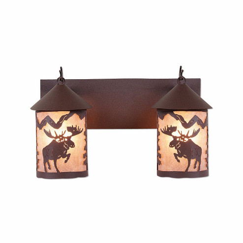 Cascade-Alaska Moose Two Light Bath Vanity Light in Rustic Brown (172|M38222AL-27)