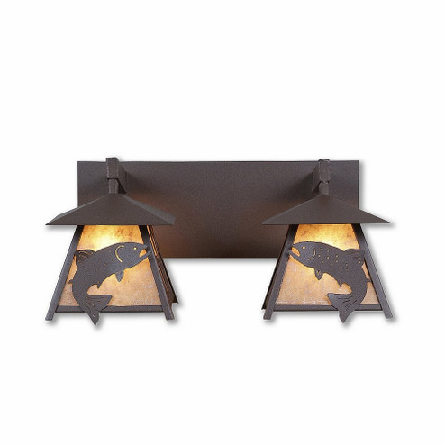 Smoky Mountain-Trout Two Light Bath Vanity Light in Rustic Brown (172|M35281AL-27)