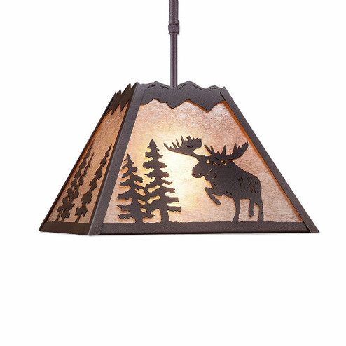 Rocky Mountain-Alaska Moose Rustic Brown One Light Pendant in Rustic Brown (172|M26522AL-ST-27)
