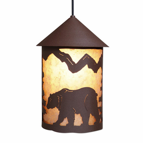 Cascade Lantern-Mountain Bear One Light Pendant in Rustic Brown (172|M24625AL-ST-27)