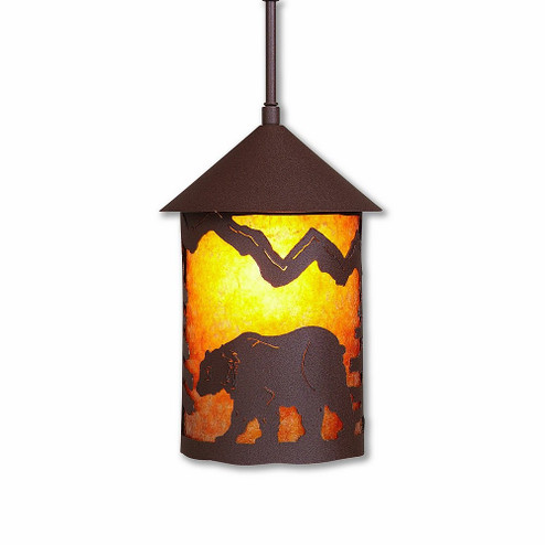 Cascade Lantern-Mountain Bear One Light Pendant in Rustic Brown (172|M24525AM-ST-27)