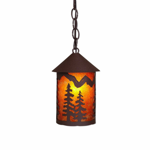 Cascade Lantern-Spruce Tree One Light Pendant in Rustic Brown (172|M24414AM-CH-27)