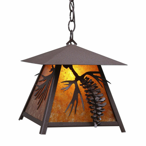 Smoky Mountain-Spruce Cone One Light Pendant in Rustic Brown (172|M23640AM-CH-27)