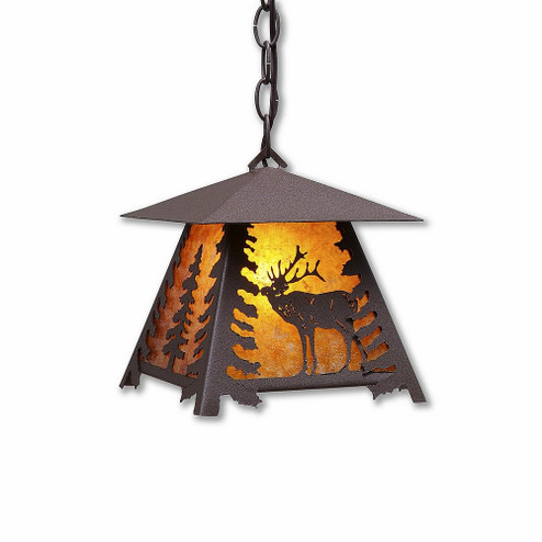 Smoky Mountain-Mountain Elk One Light Pendant in Rustic Brown (172|M23533AM-CH-27)