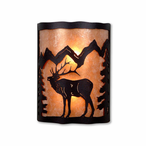 Cascade-Mountain Elk Black Iron Two Light Wall Sconce in Black Iron (172|M13333AL-97)