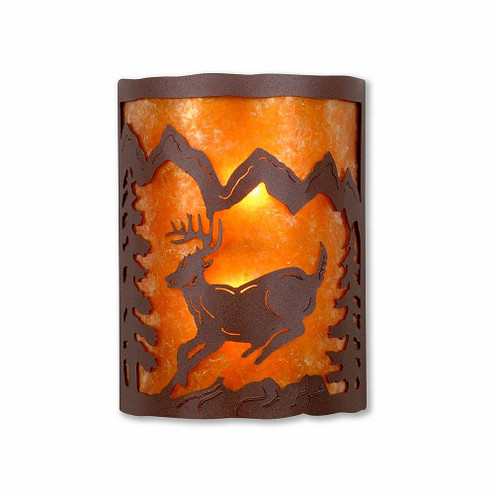 Cascade-Mountain Deer Rustic Brown Two Light Wall Sconce in Rustic Brown (172|M13330AM-27)