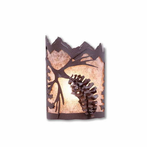 Cascade-Spruce Cone One Light Wall Sconce in Rustic Brown (172|M13240AL-27)