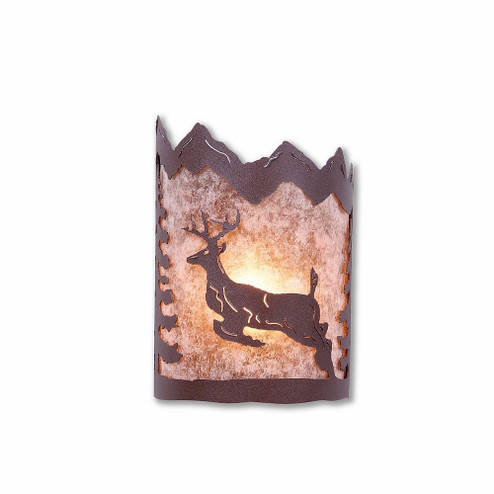 Cascade-Valley Deer One Light Wall Sconce in Rustic Brown (172|M13221AL-27)