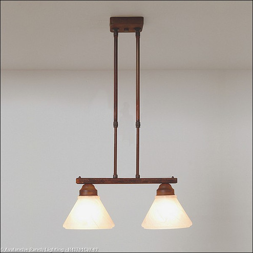 Cedarwood-Rustic Plain Rust Patina Two Light Island-Bar Light in Rust Patina (172|H43701CW-02)