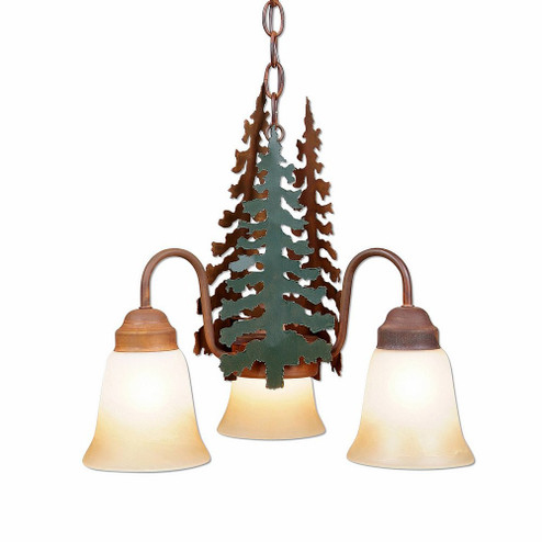 Sierra-Cedar Tree Three Light Chandelier in Cedar Green/Rust Patina (172|H40343TT-03)