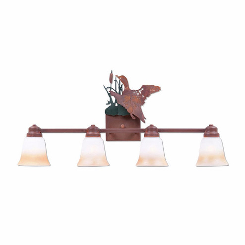 Parkshire-Loon Four Light Bath Vanity Light in Cedar Green/Rust Patina (172|H37464TT-03)
