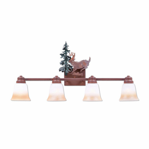 Parkshire-Mountain Deer Four Light Bath Vanity Light in Cedar Green/Rust Patina (172|H37430TT-03)